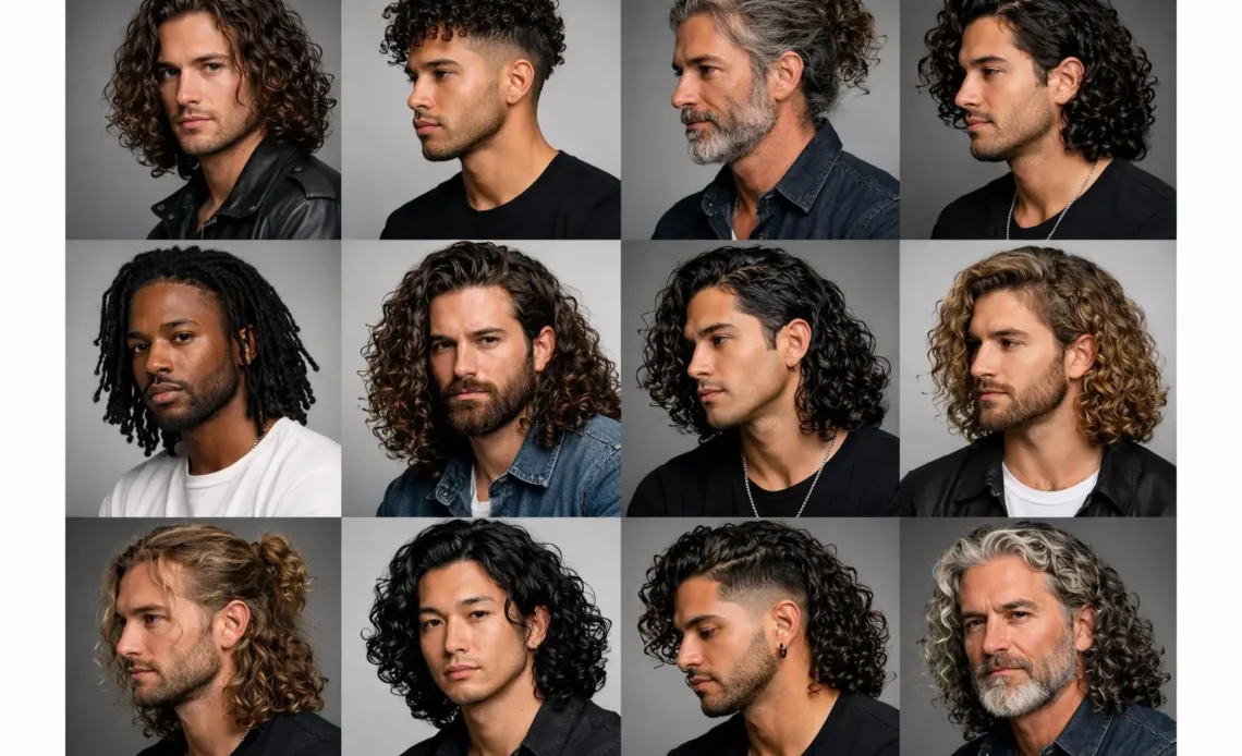 Long curly haircuts for men