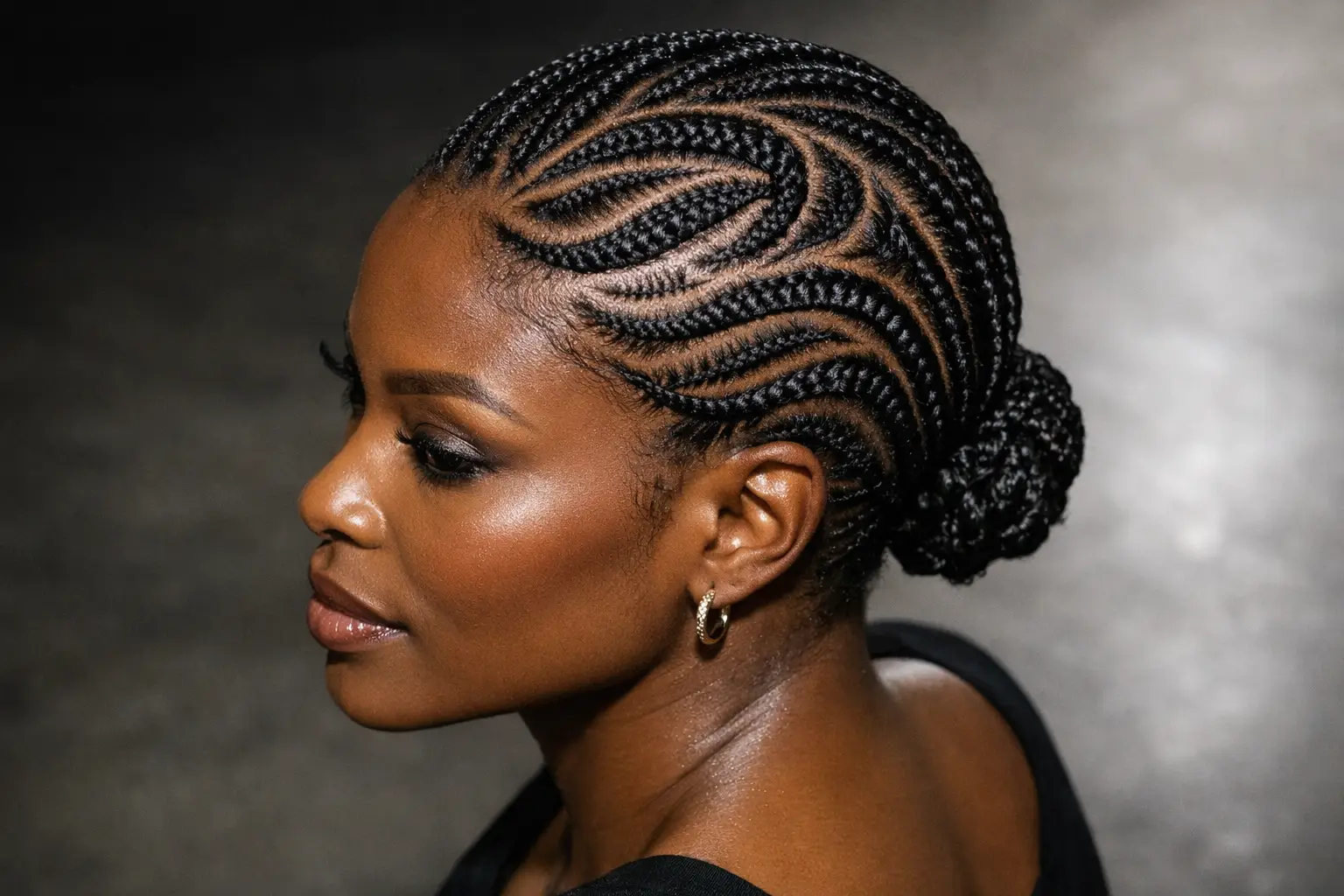 Cornrows with Defined Patterns