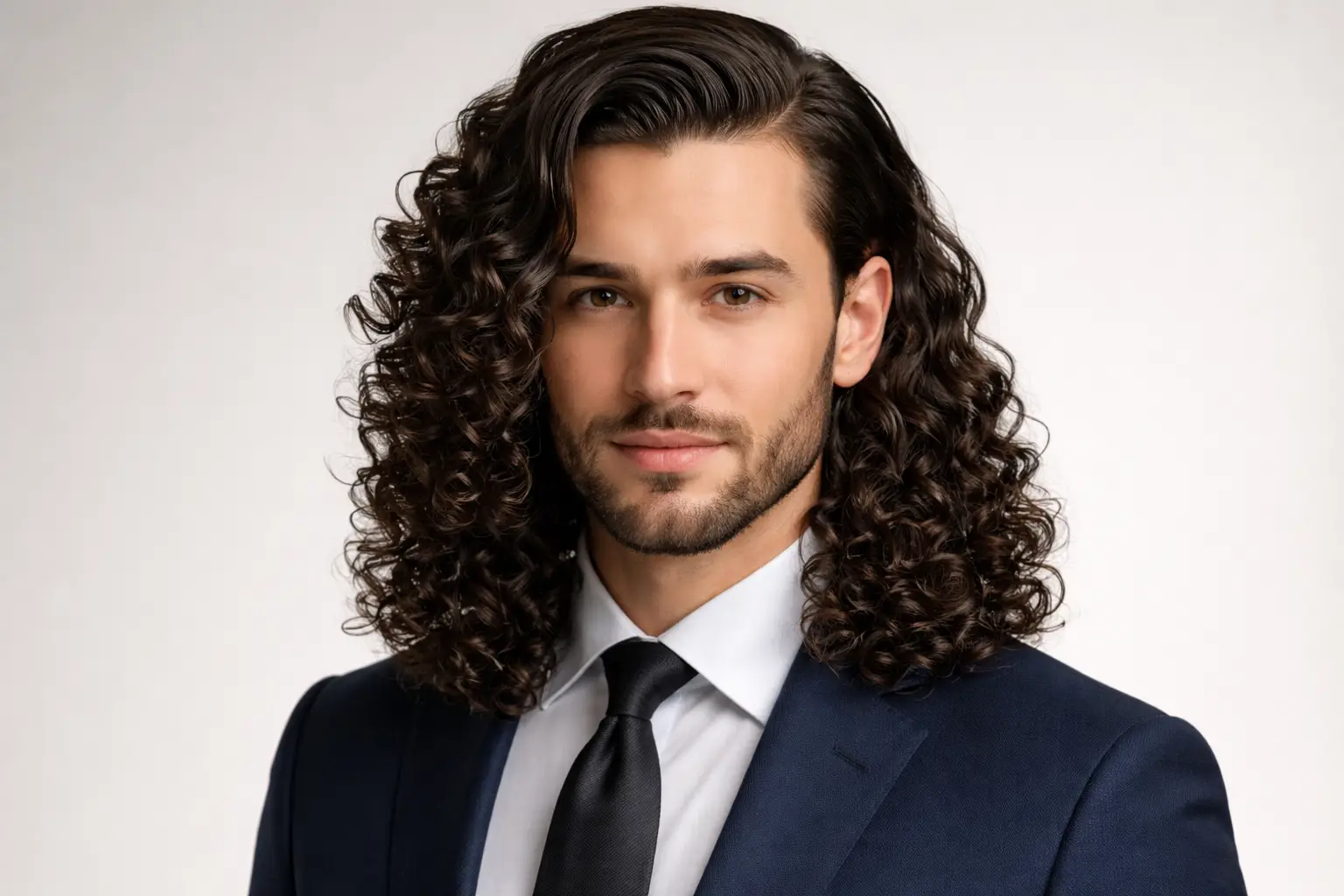 Long Curls with Side Part