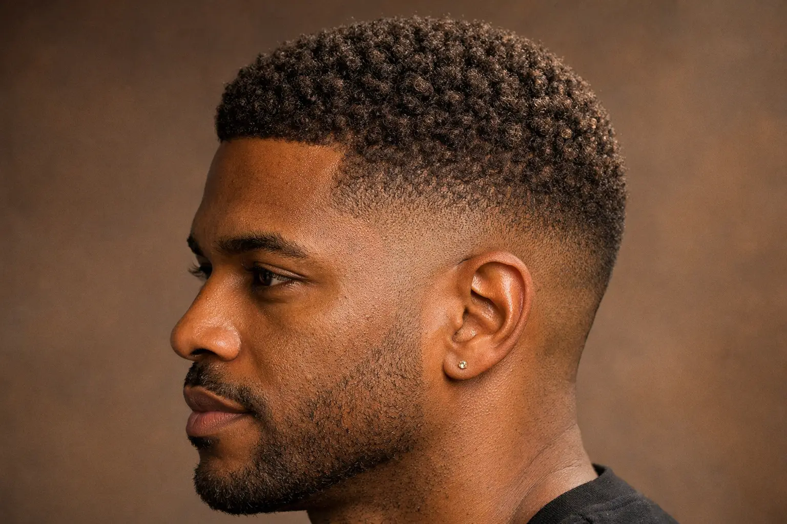 Number 4 Buzz Cut for Curly Hair