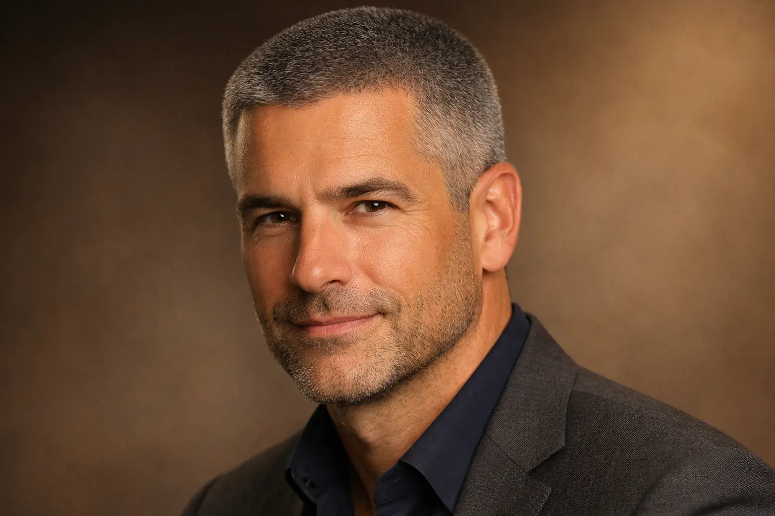 Number 4 Buzz Cut for Gray or Salt and Pepper Hair