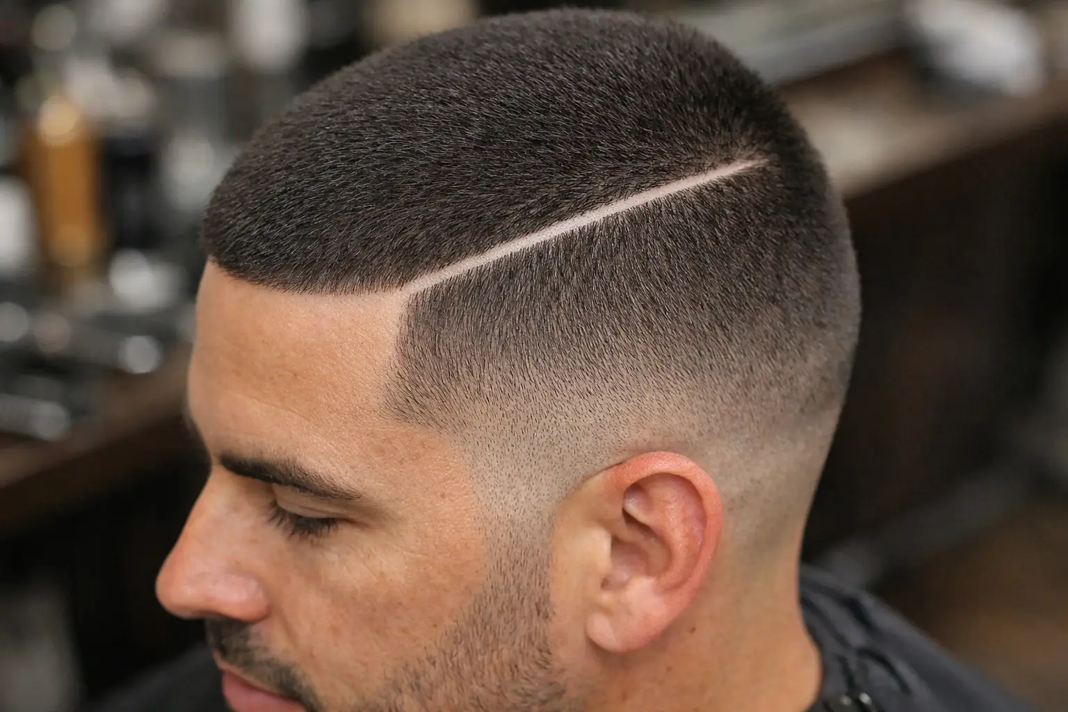 Number 4 with a Shaved Part Line