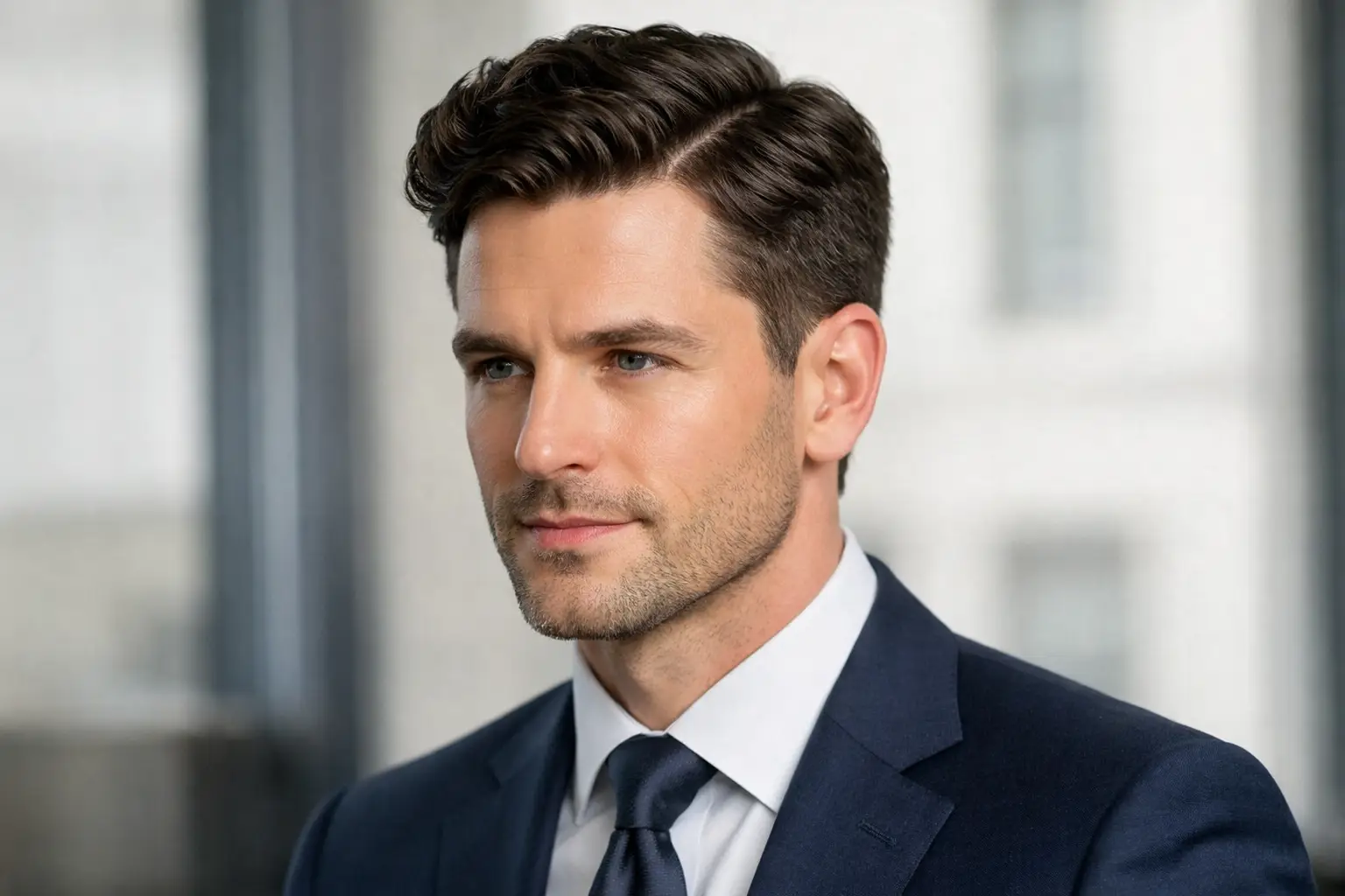 Short Wavy Side Part