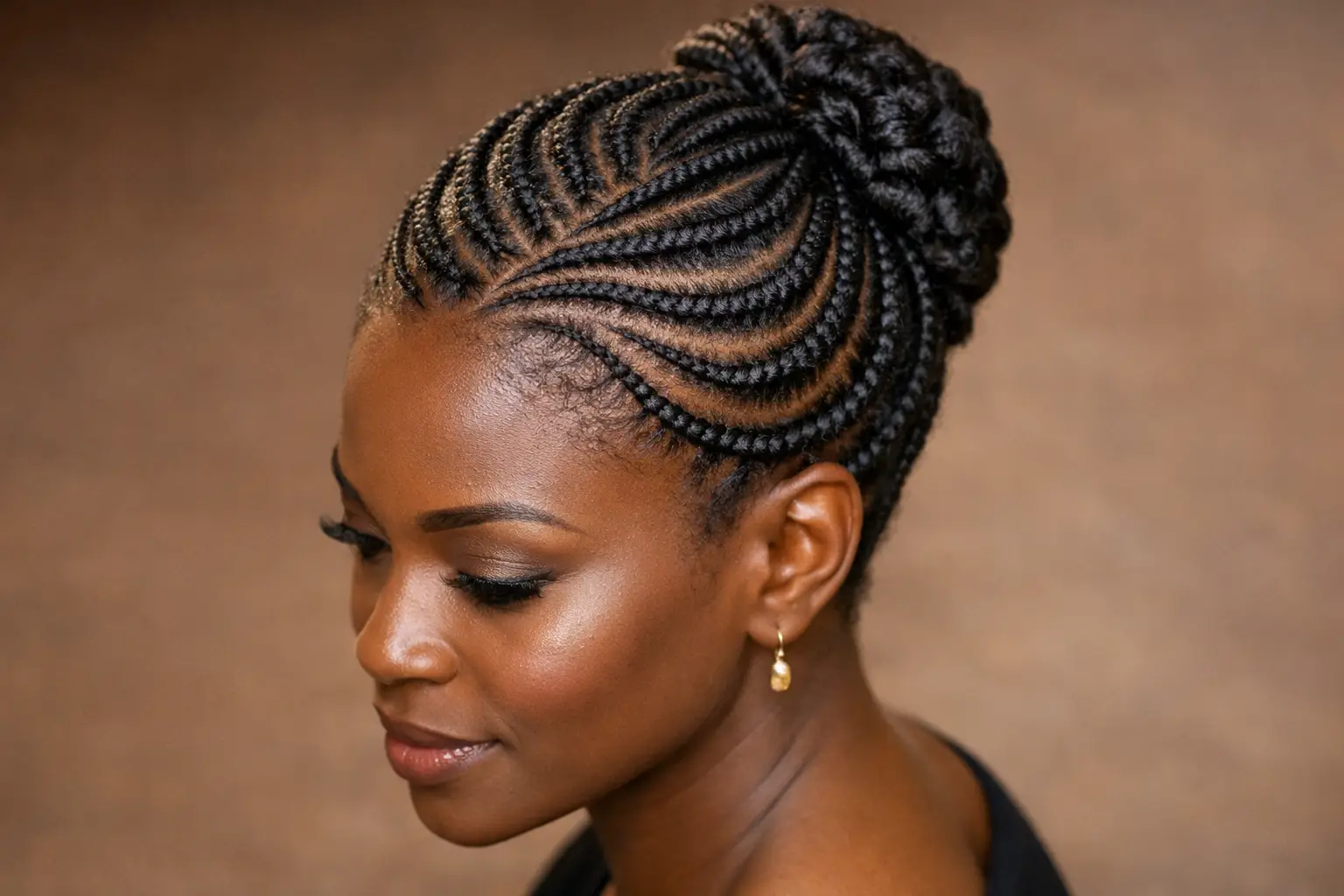 The Cornrow Updo on Short Natural Hair