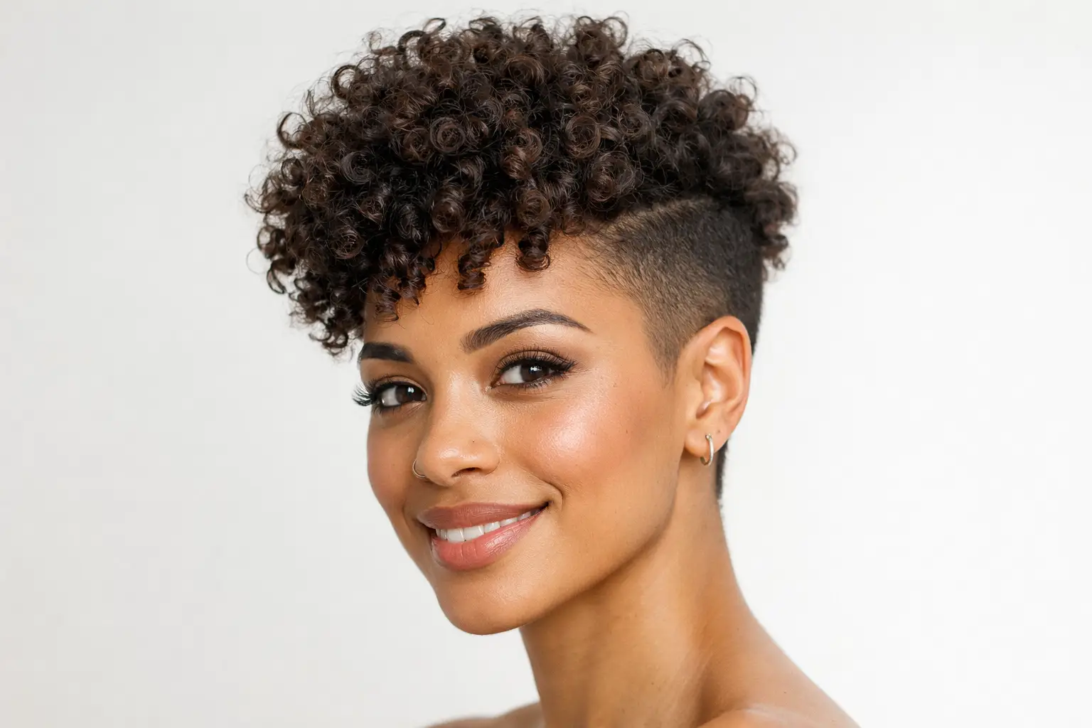 The Curly Pixie with Shaved Sides