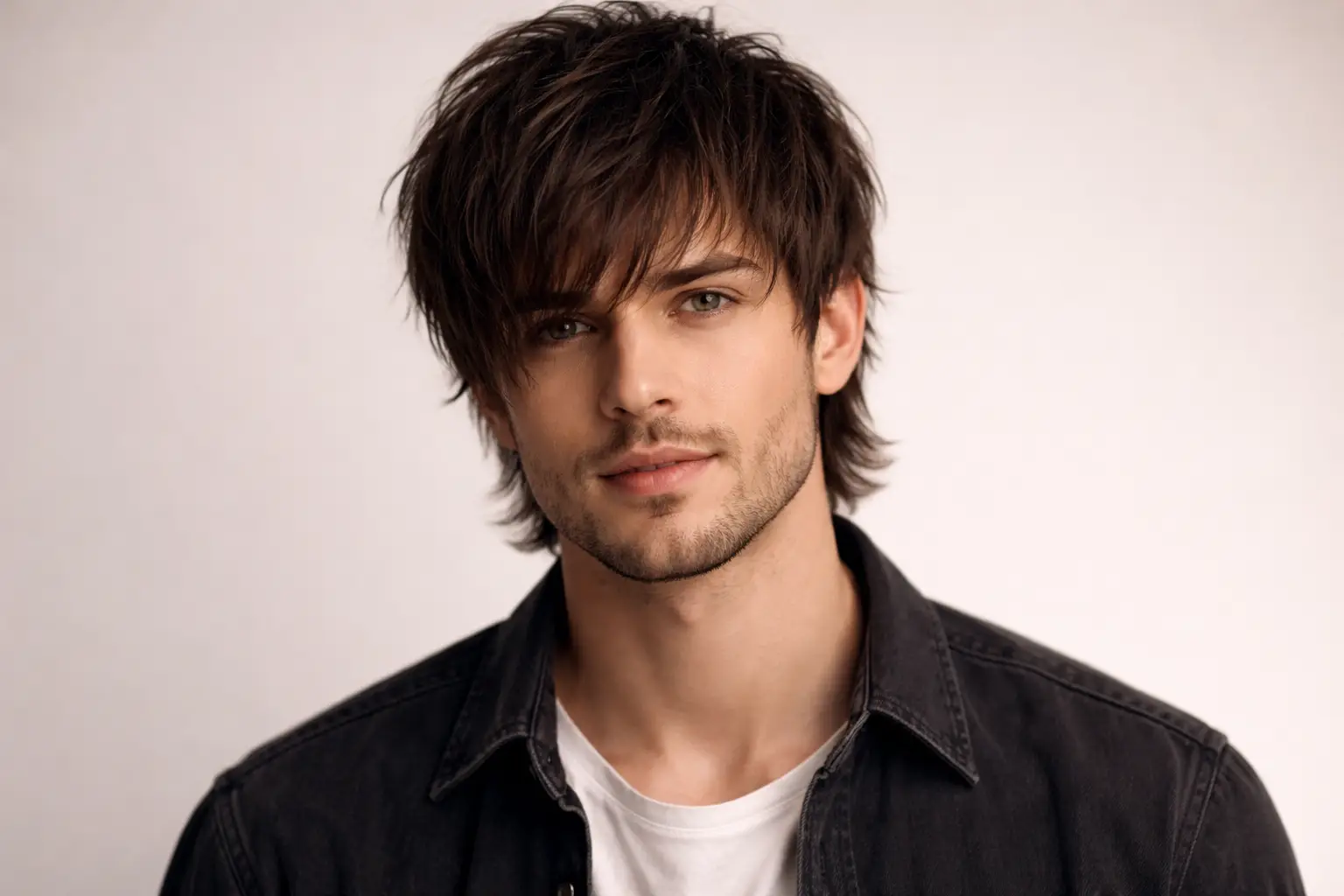 The Long Textured Fringe for Heart Faces