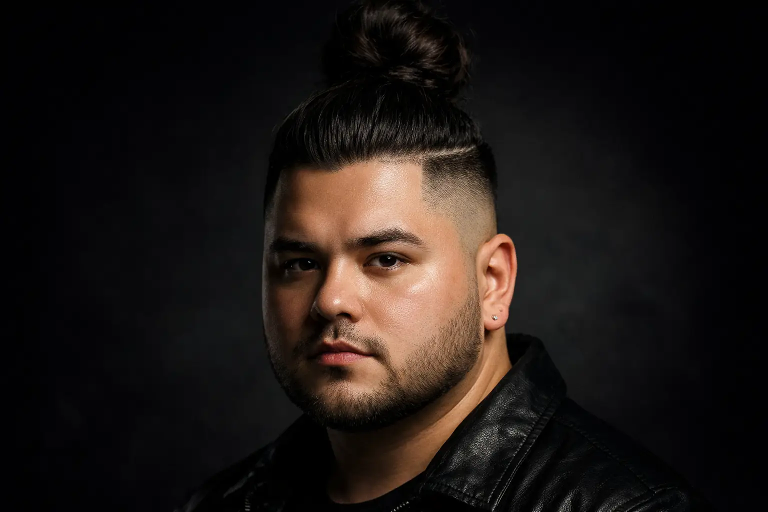 The Man Bun with Undercut for Round Faces