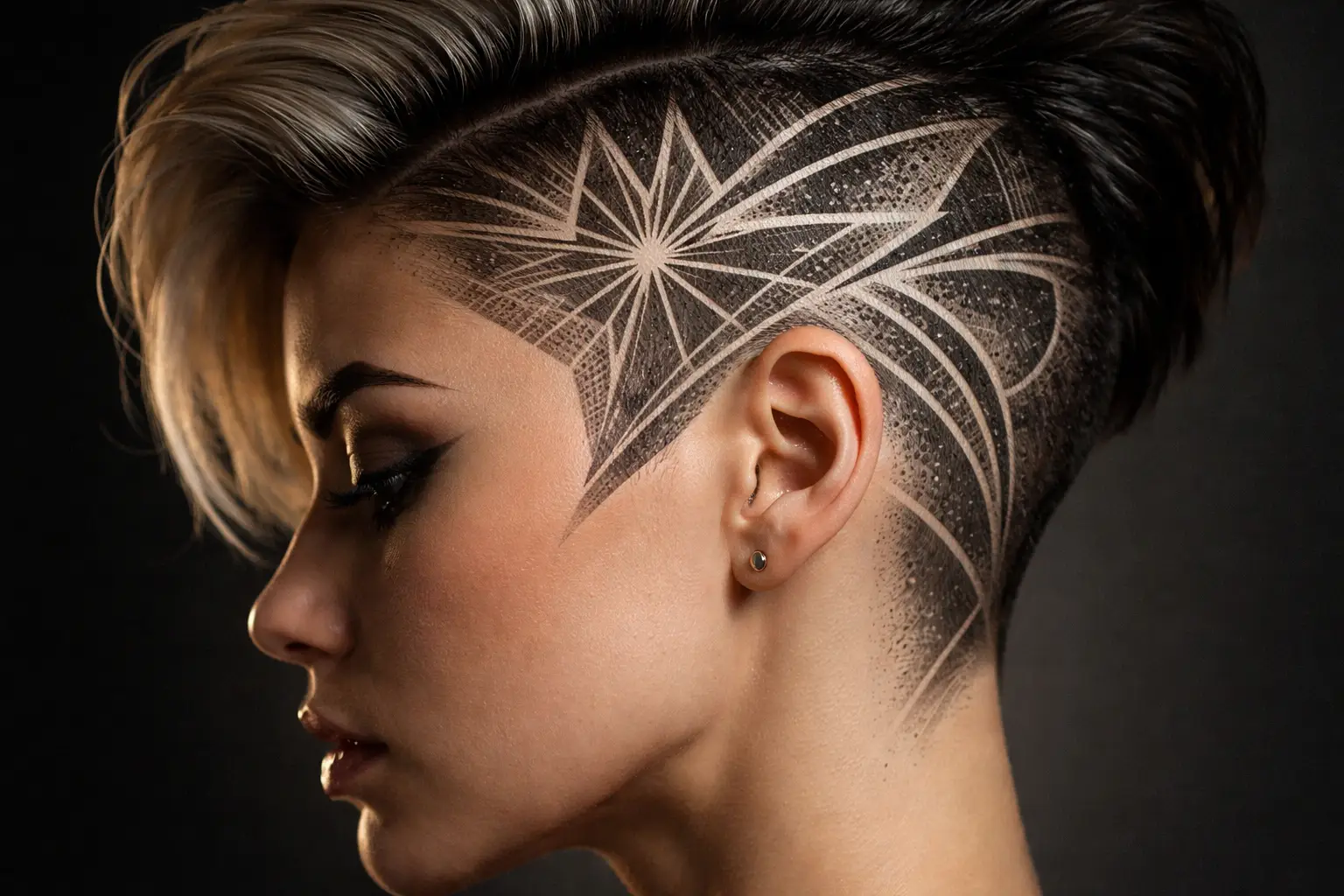 The Pixie with Shaved Side Designs and Patterns