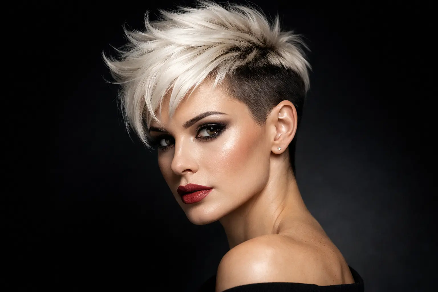The Platinum Blonde Pixie with Shaved Sides