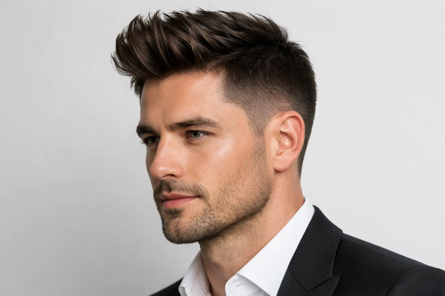  The Soft Quiff with Drop Fade