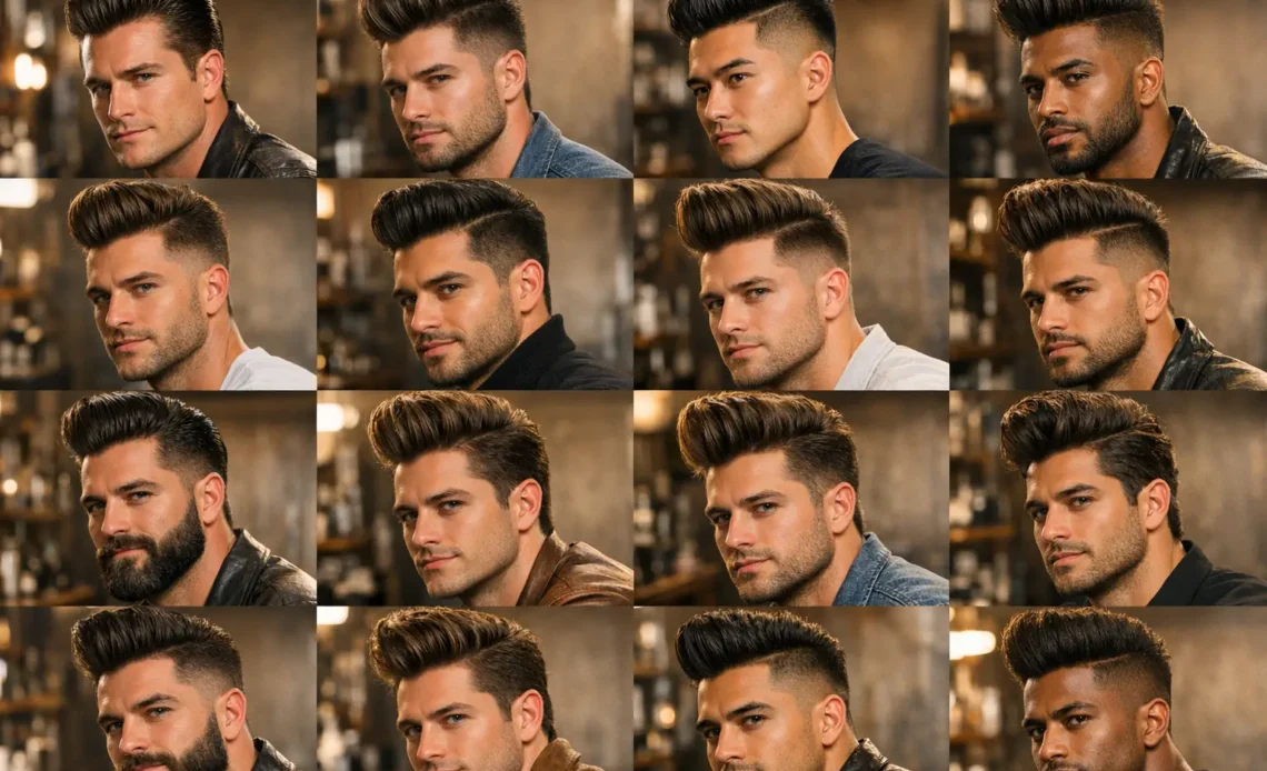 pompadour haircuts for thick hair men