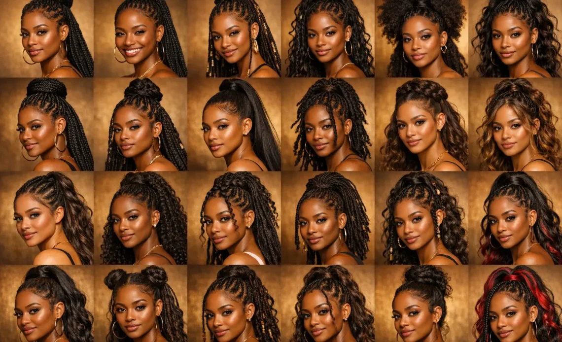 half up half down hairstyles black women
