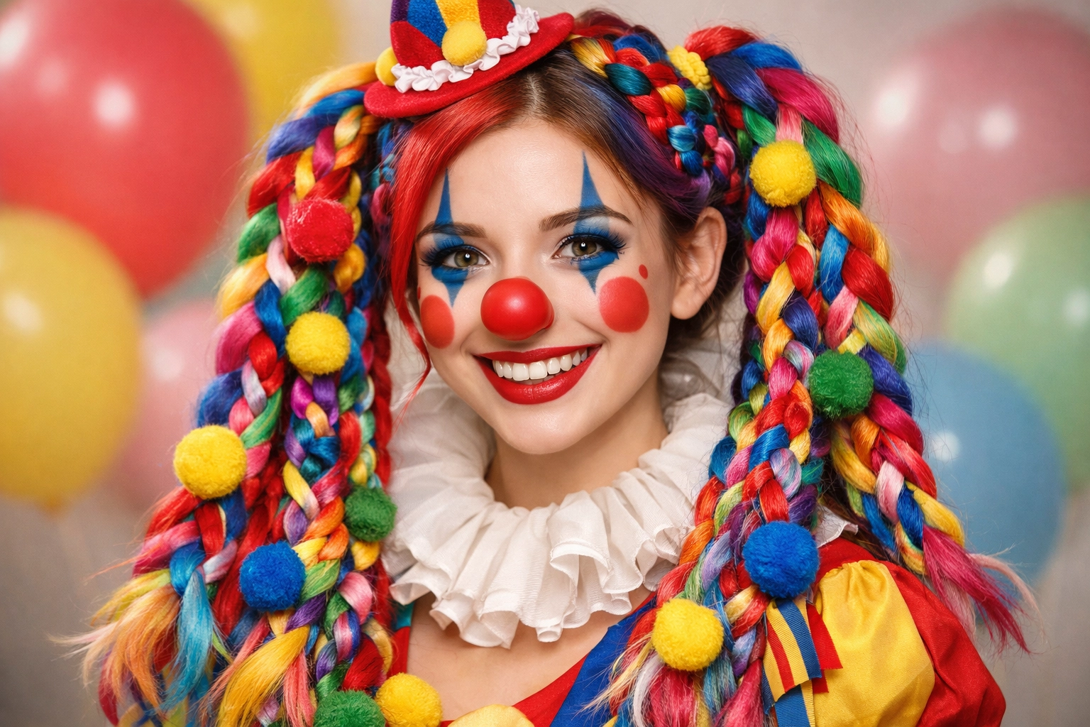 Braided Colorful Clown Hair