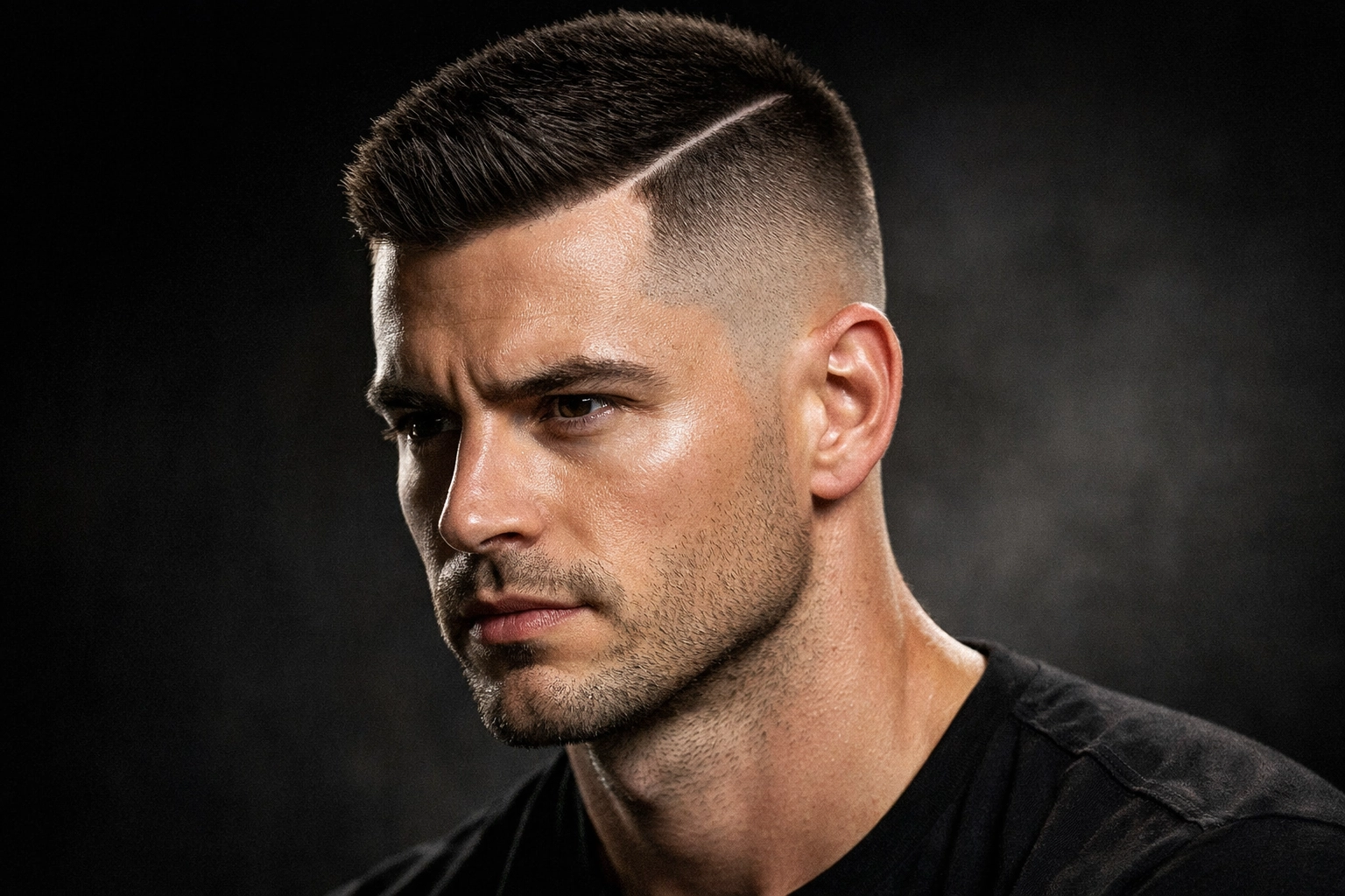 Crew Cut with Hard Part