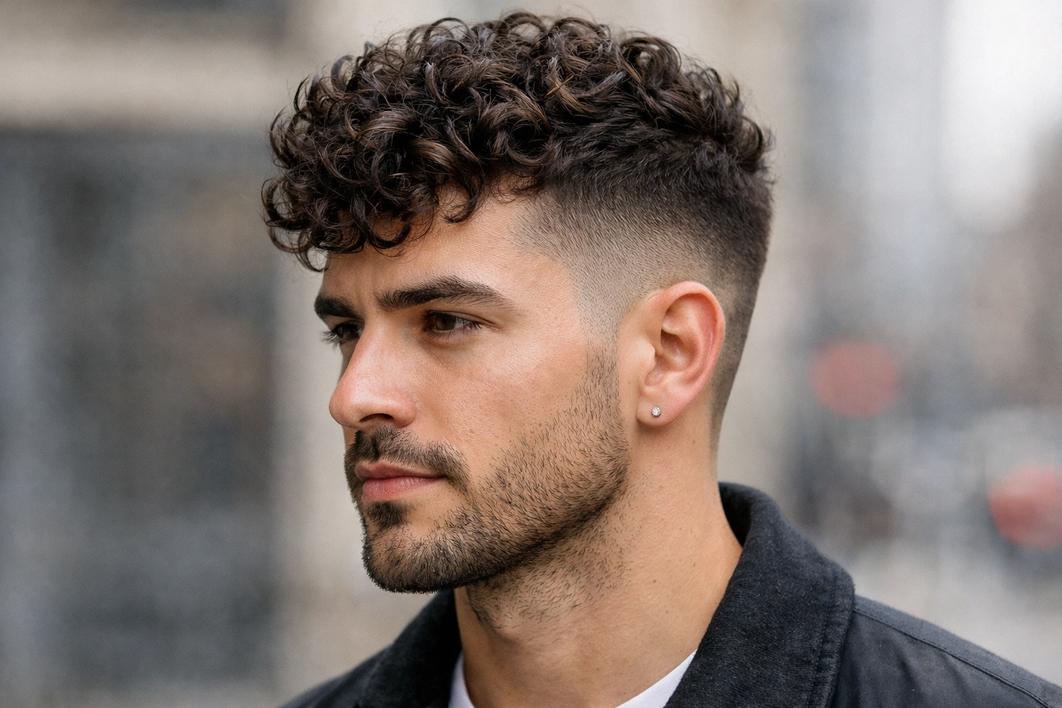 Curly Faded Undercut