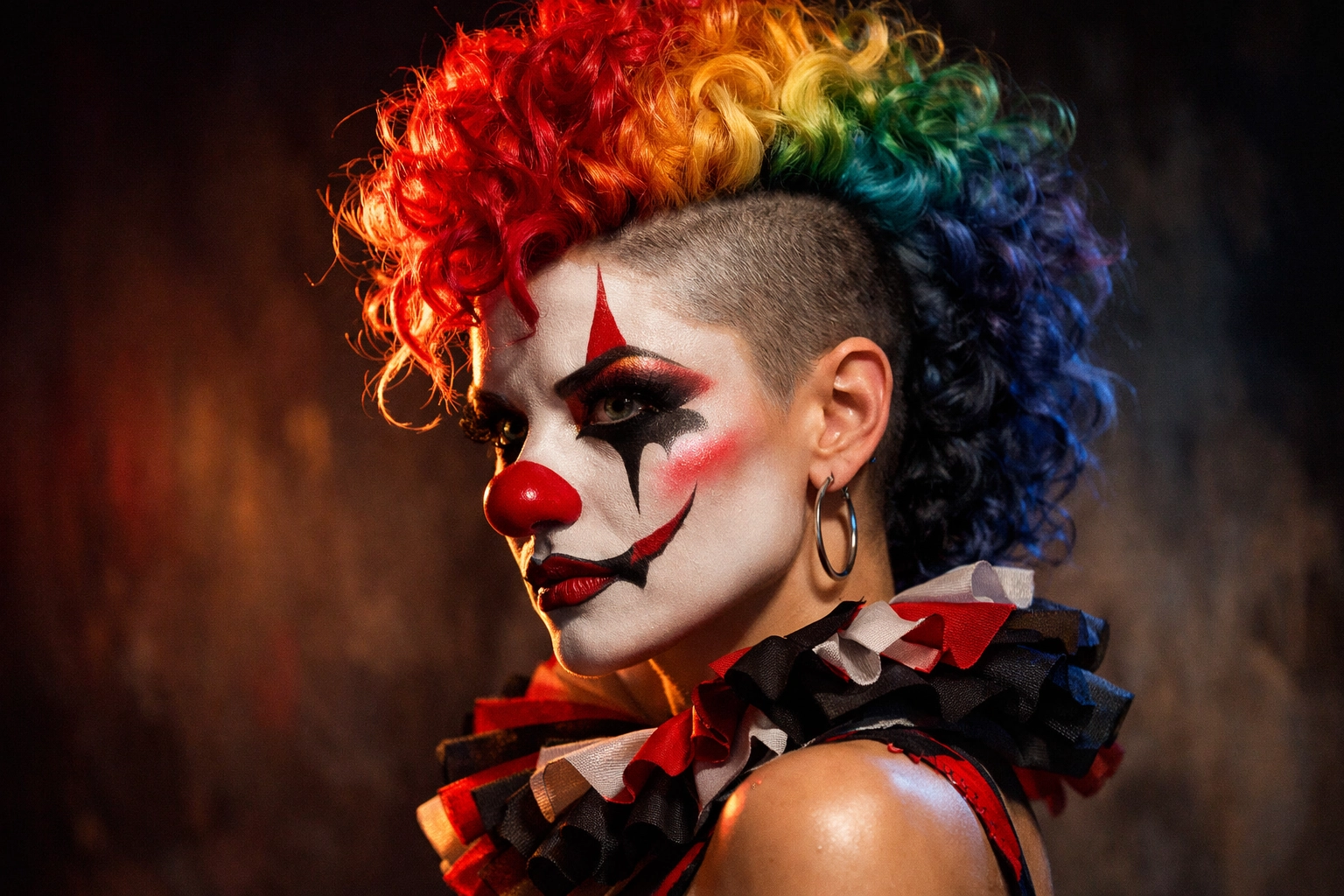 Curly Mohawk Clown Style