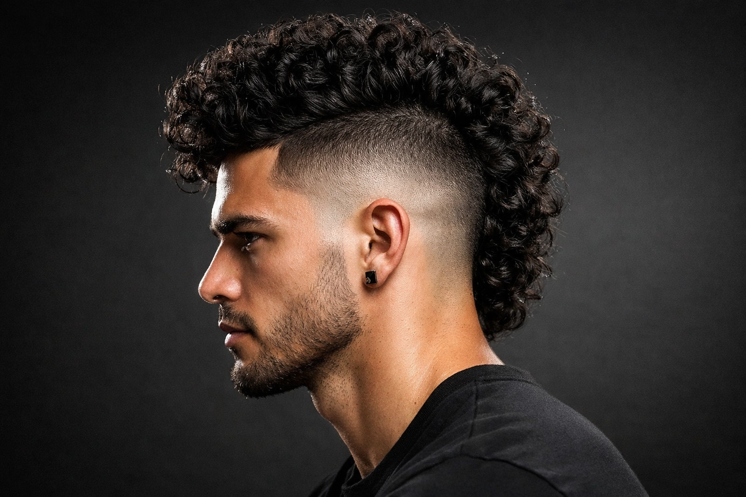 Curly Mohawk Fade