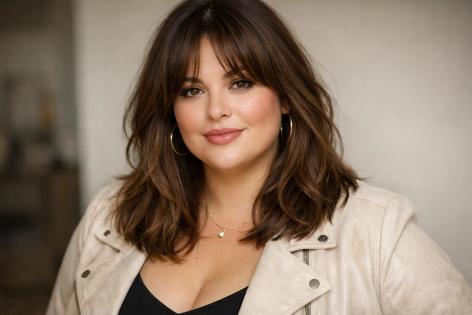 Curtain Bangs with Medium Hair