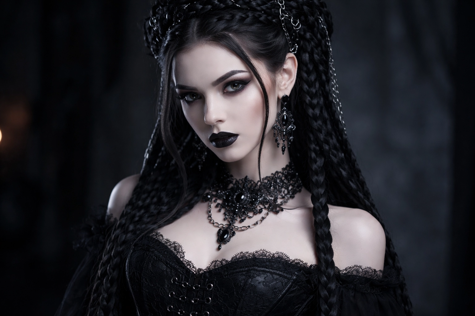 Gothic Braided Hairstyle