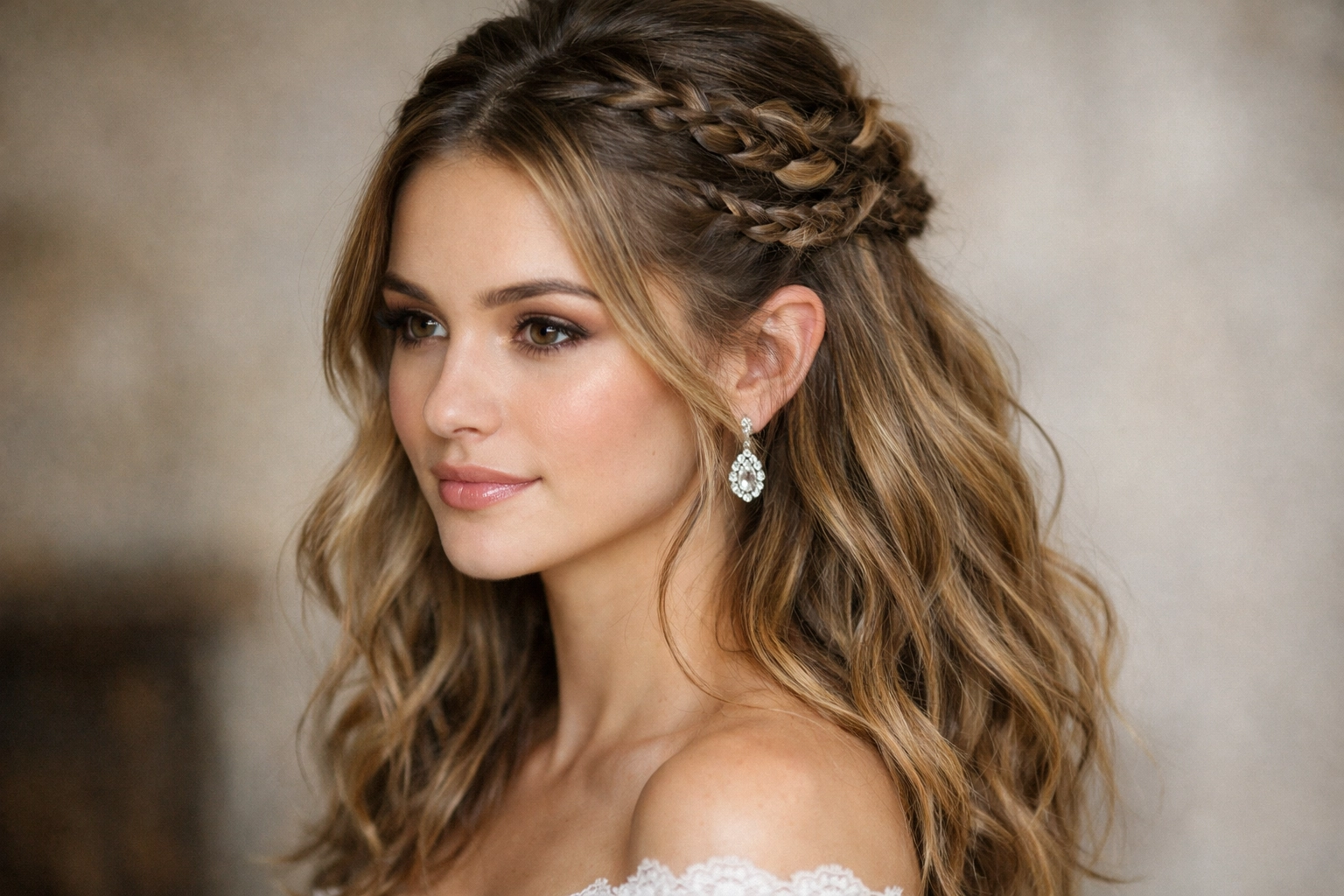 Half Up with Braided Details