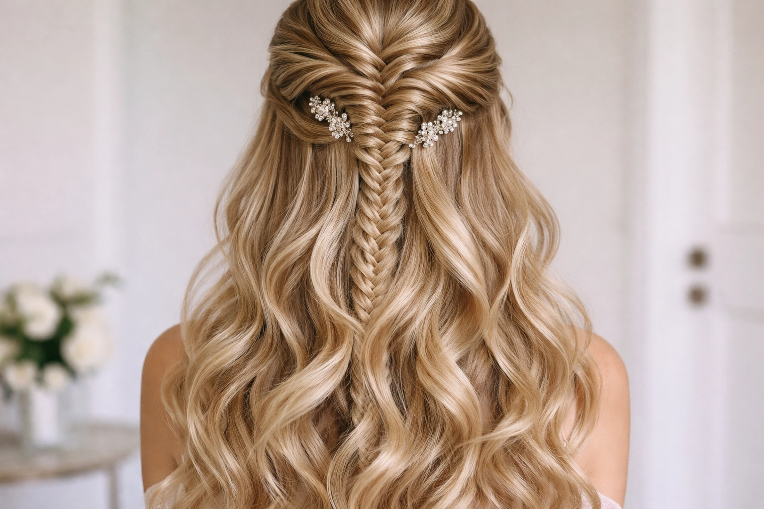 Half Up with Fishtail Braid