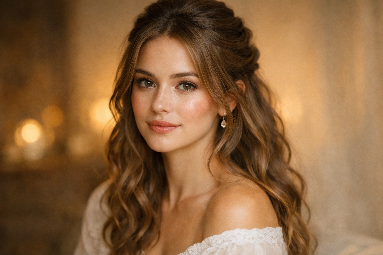 Half Up with Loose Waves