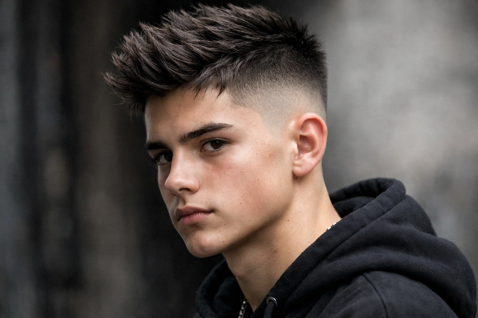 High Fade with Textured Top