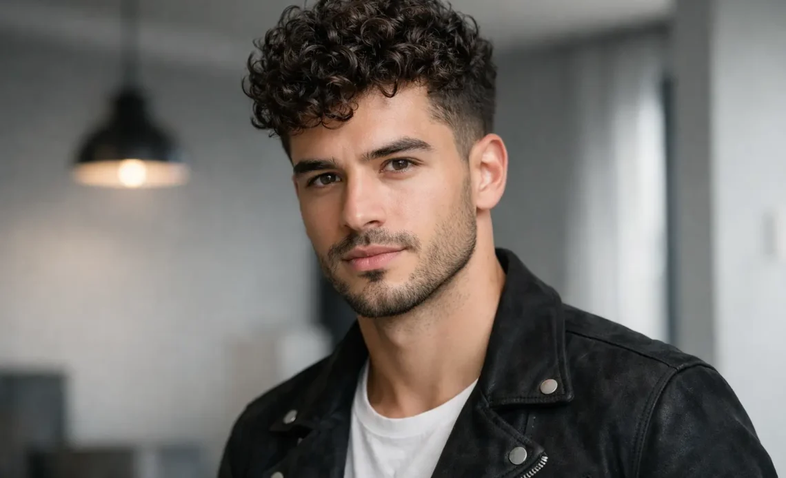 how to style curly hair for men