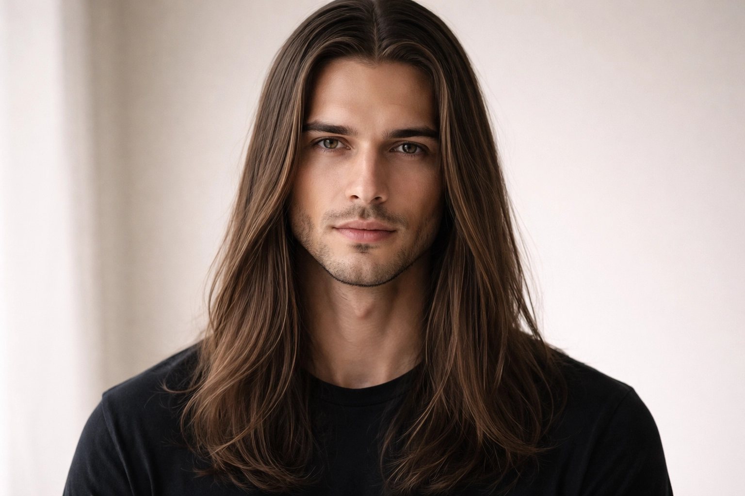Long Hair with Middle Part