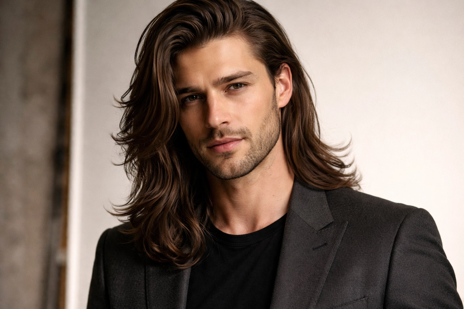 Long Hair with Side Part