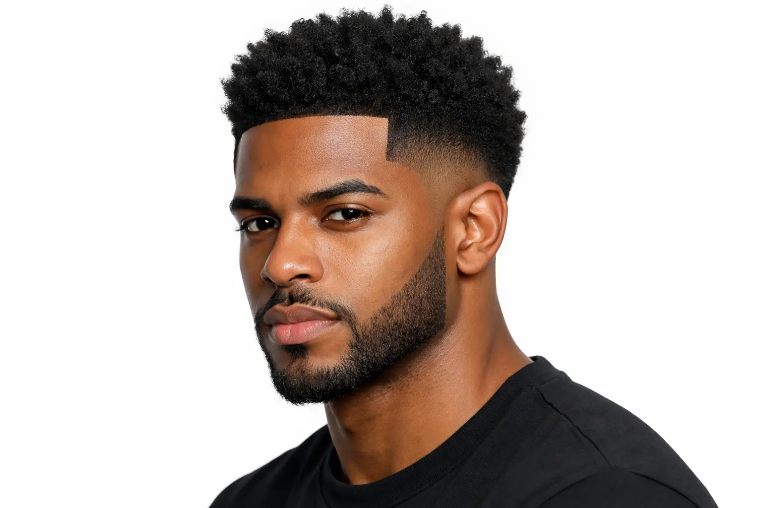 Low Fade for Black Men with Line-Up