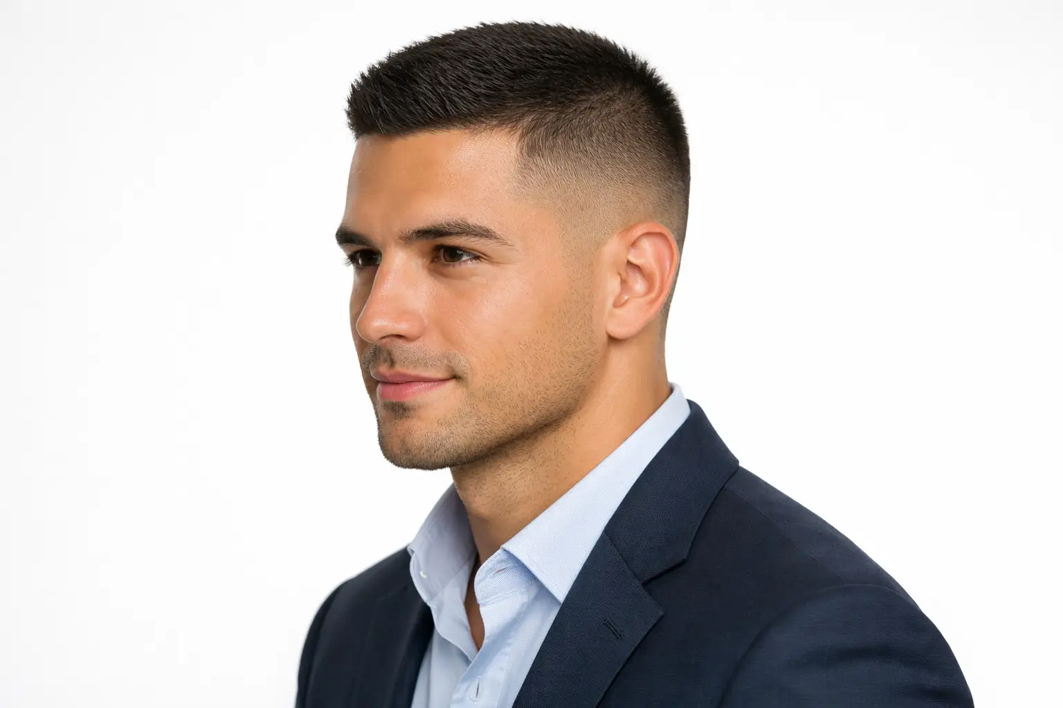 Low Fade with Crew Cut