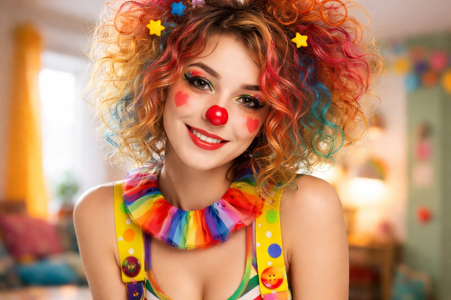 Messy Curly Clown Style