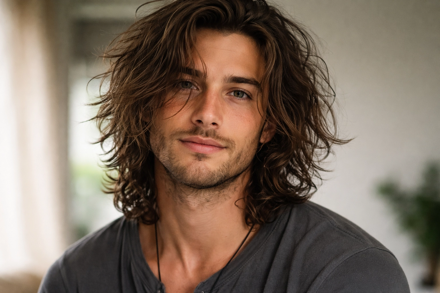 Messy Long Hair Look