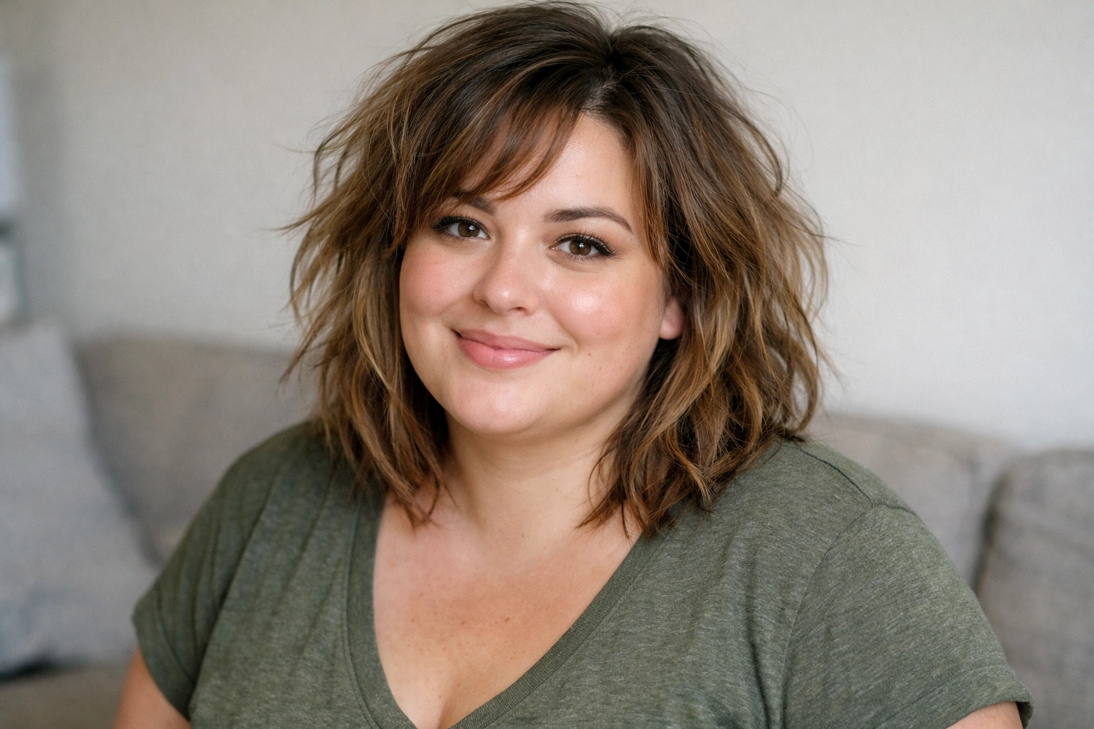 Messy Medium Hairstyle