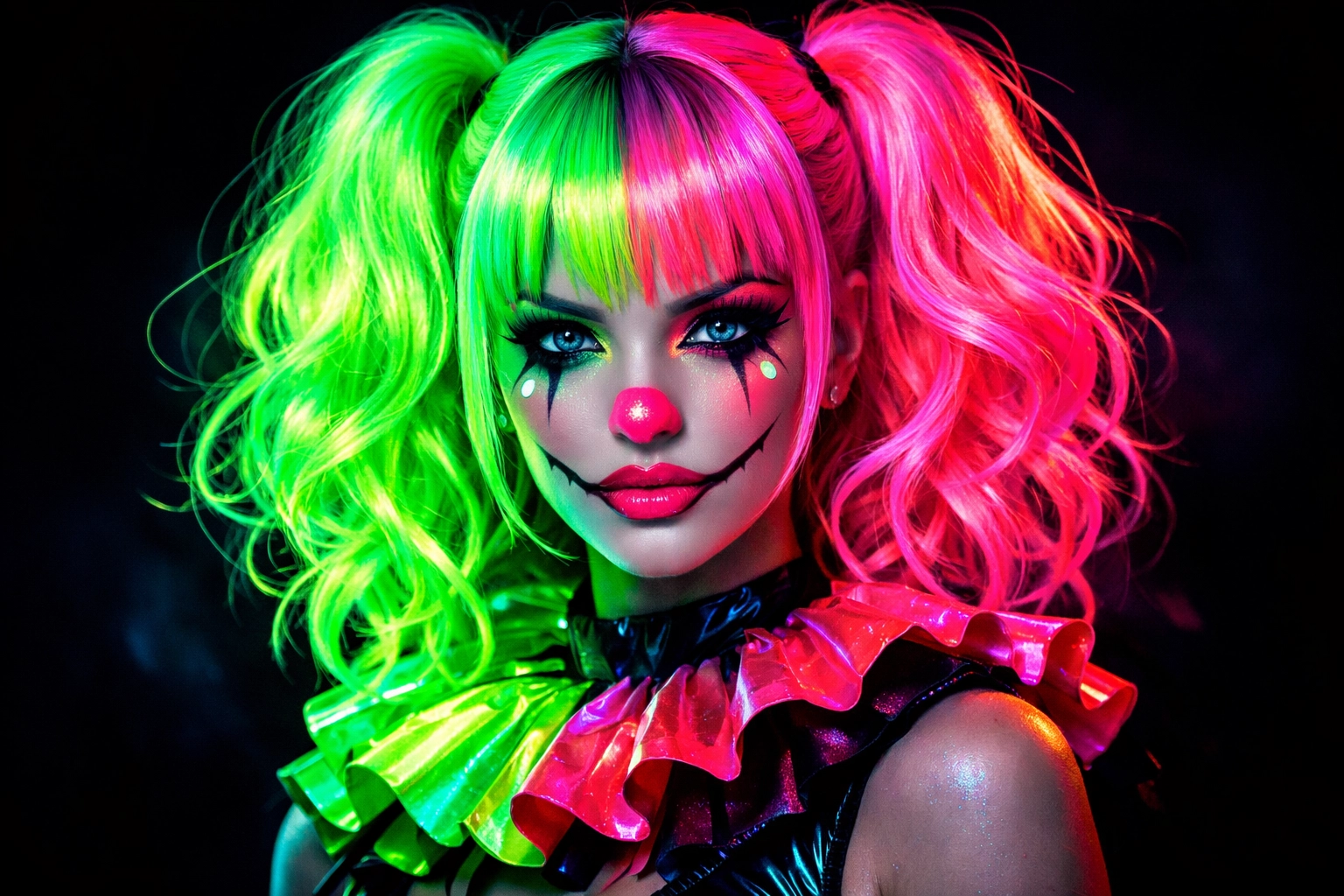 Neon Colored Wig Look