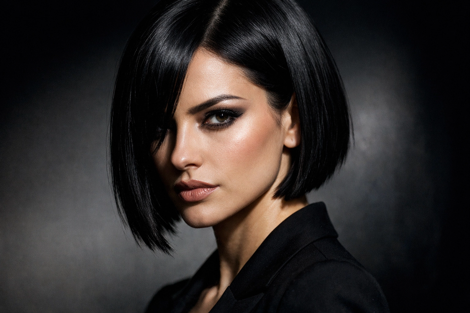 Sharp Bob Cut with Dark Tone