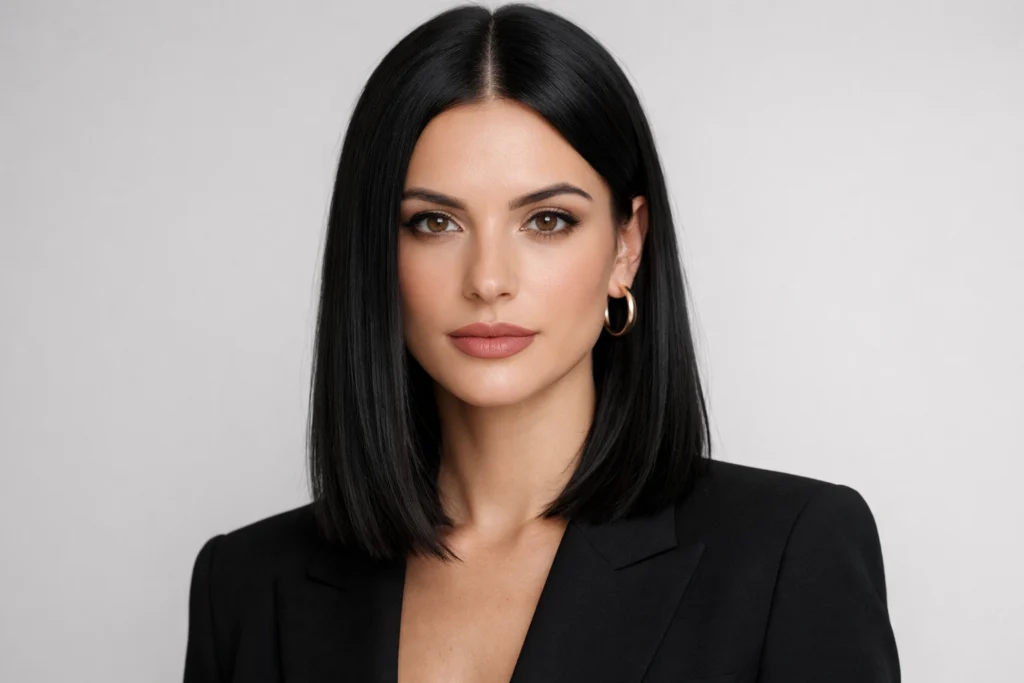 Straight Hair with Middle Part