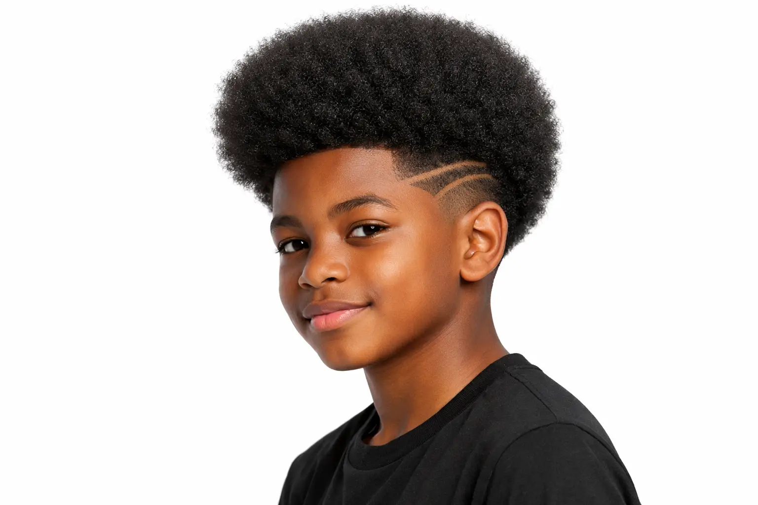 The Afro with Shaved Line Design