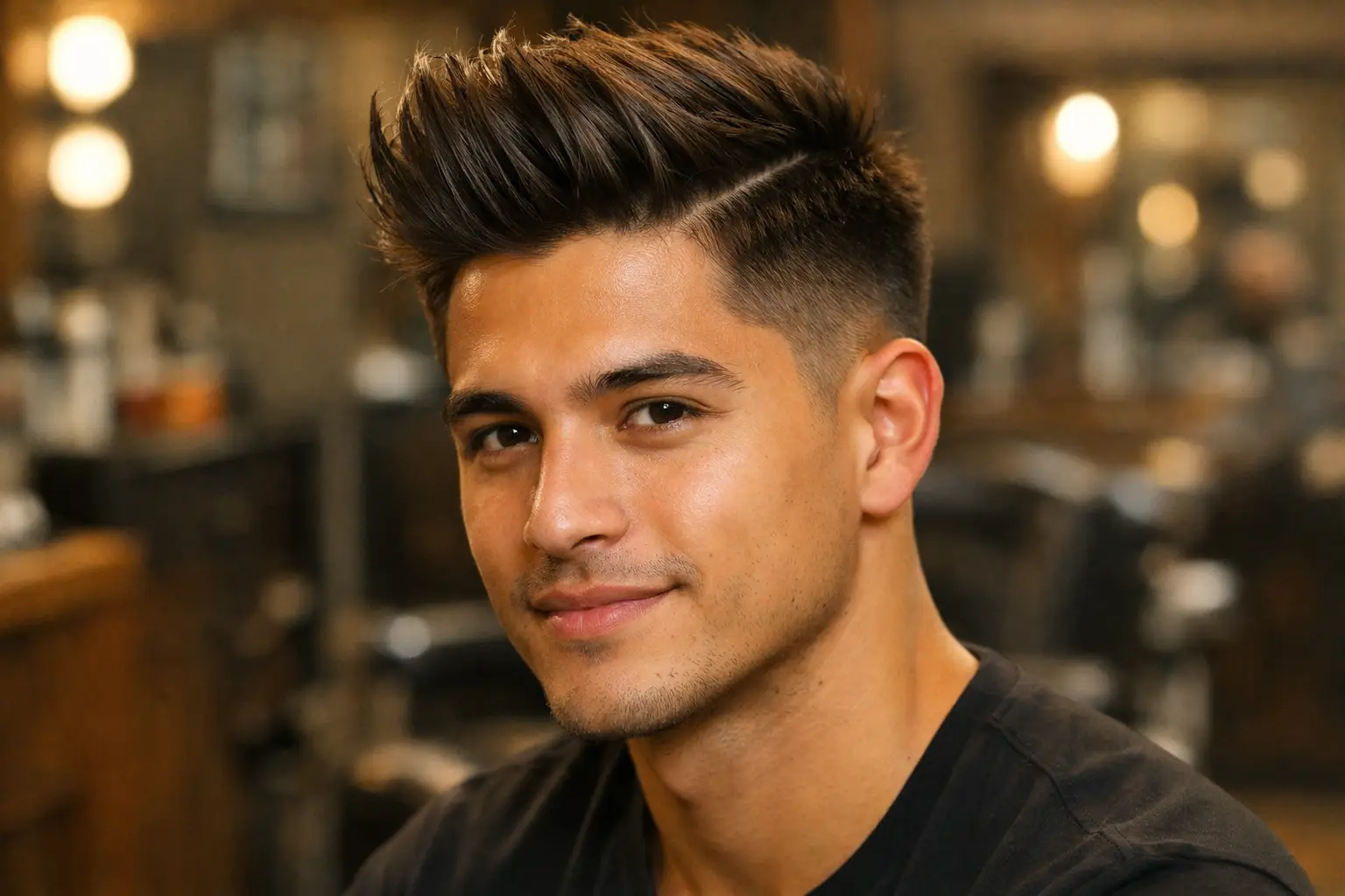 The Brushed-Up Side Part with Low Fade
