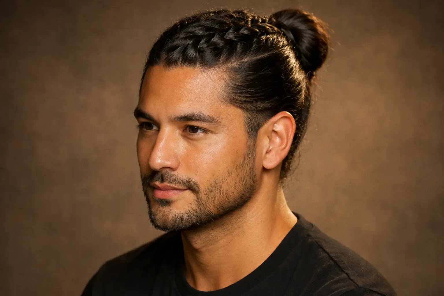 The Classic French Braid Man Bun