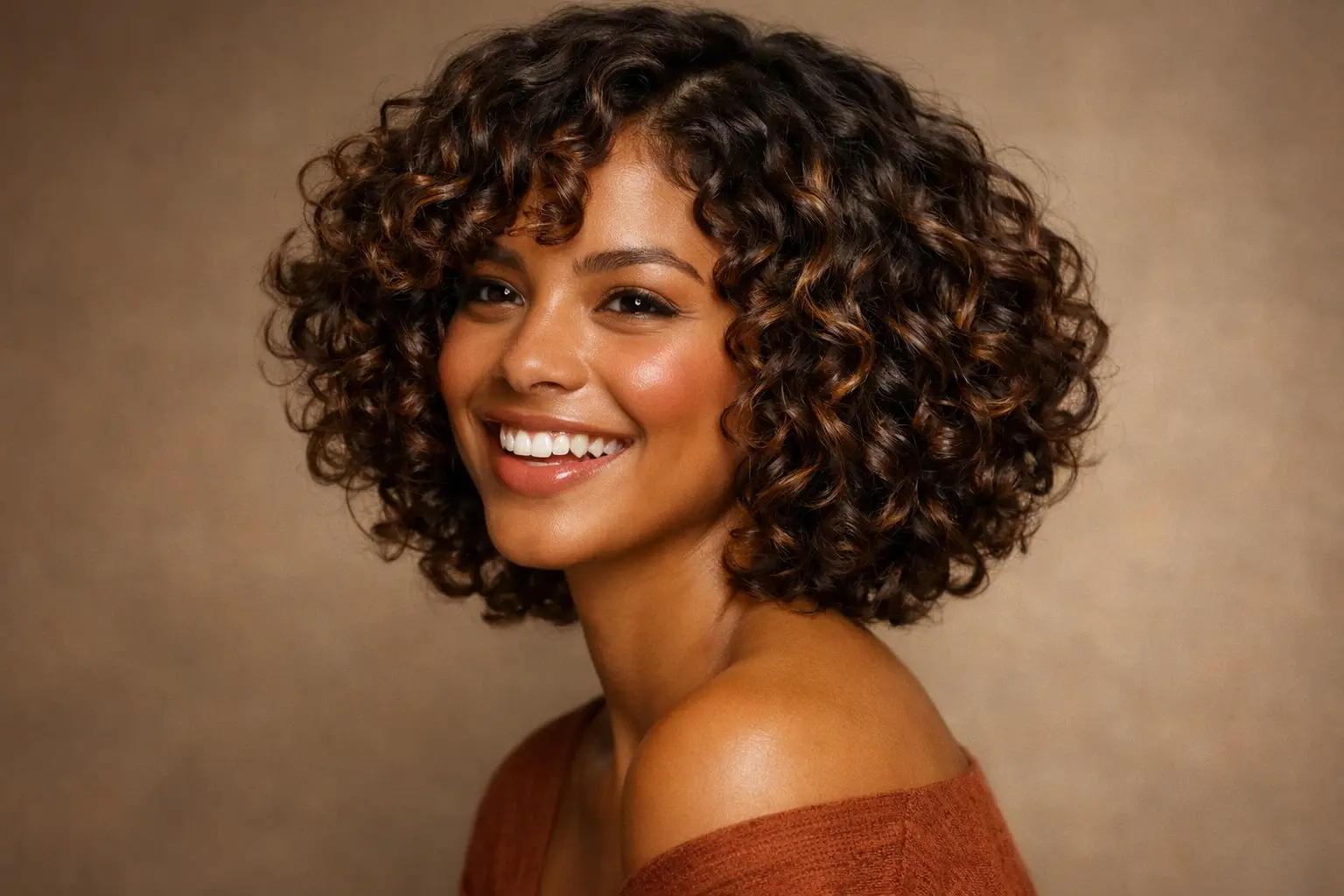 The Curly Layered Bob