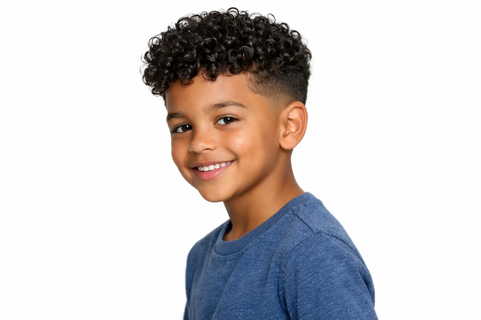 The Curly Top with Low Fade