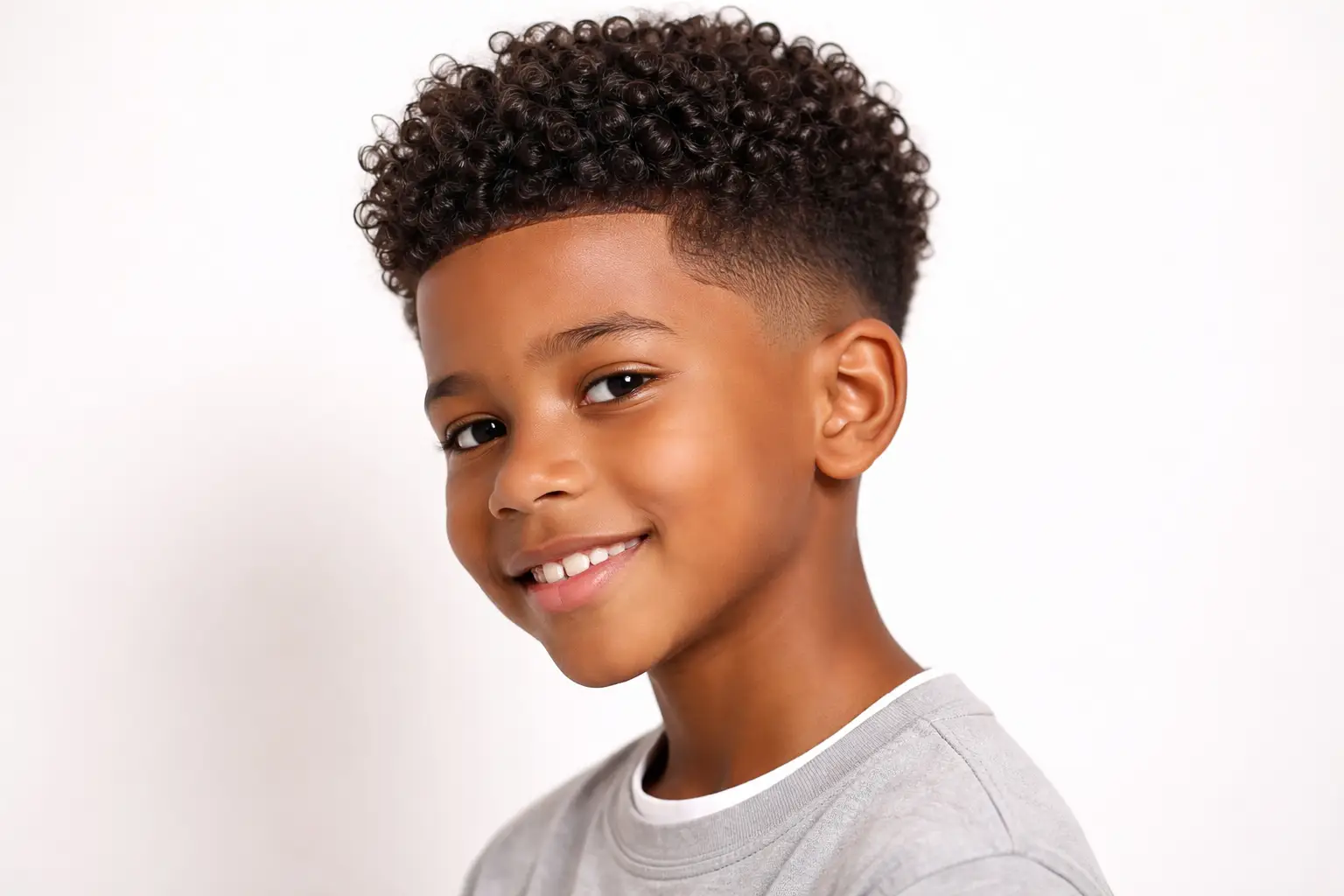 The Curly Top with Low Fade