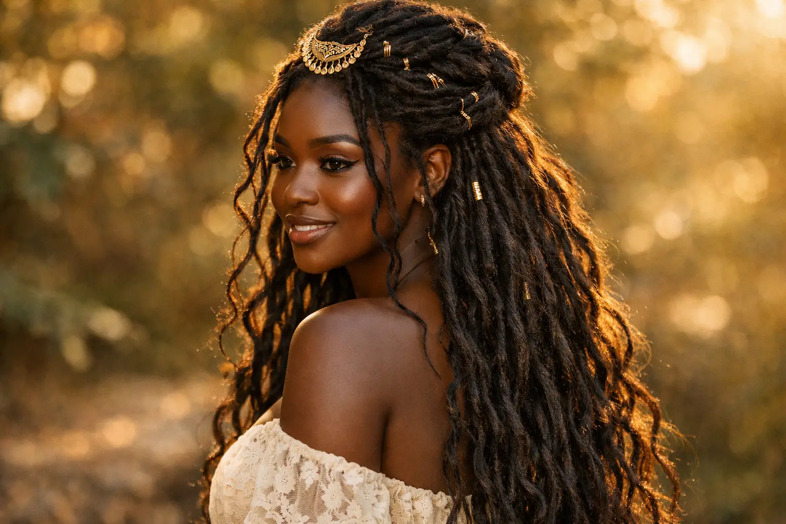 The Faux Locs Half-Up Bohemian Style