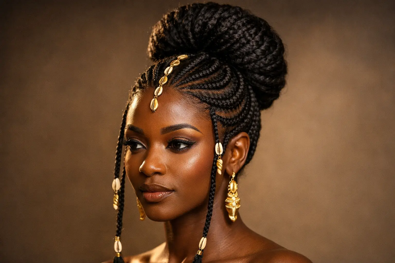 The Fulani Braids Half-Up Half-Down Style