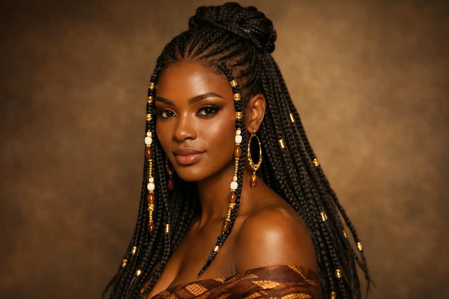 The Fulani Braids Half-Up Style