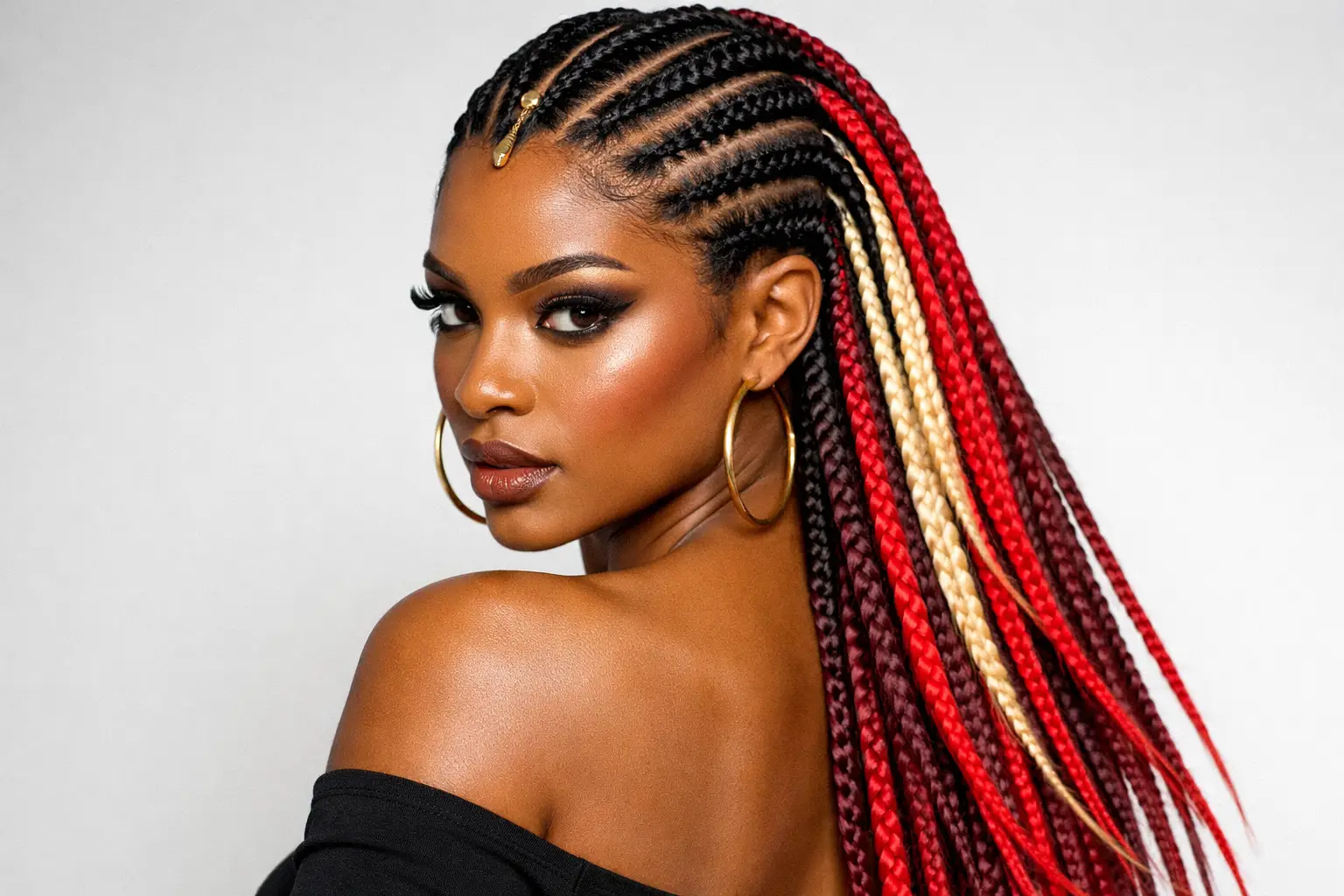 The Fulani Braids with Colored Extensions