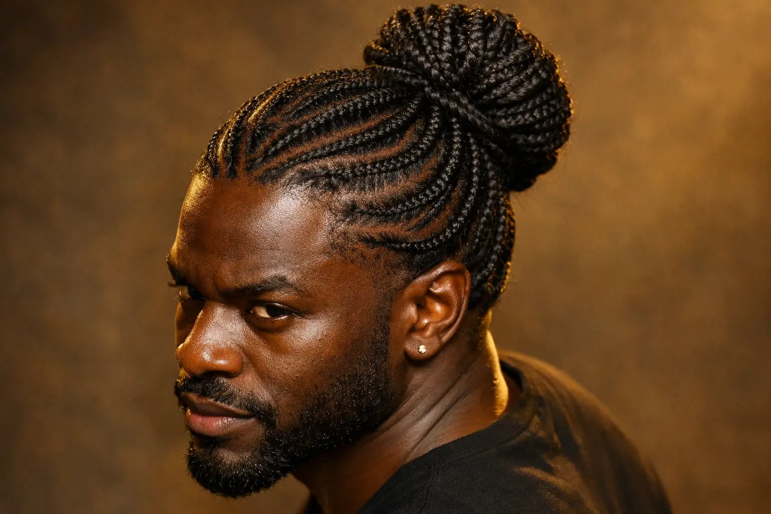 The Full Head Braids Gathered into Bun