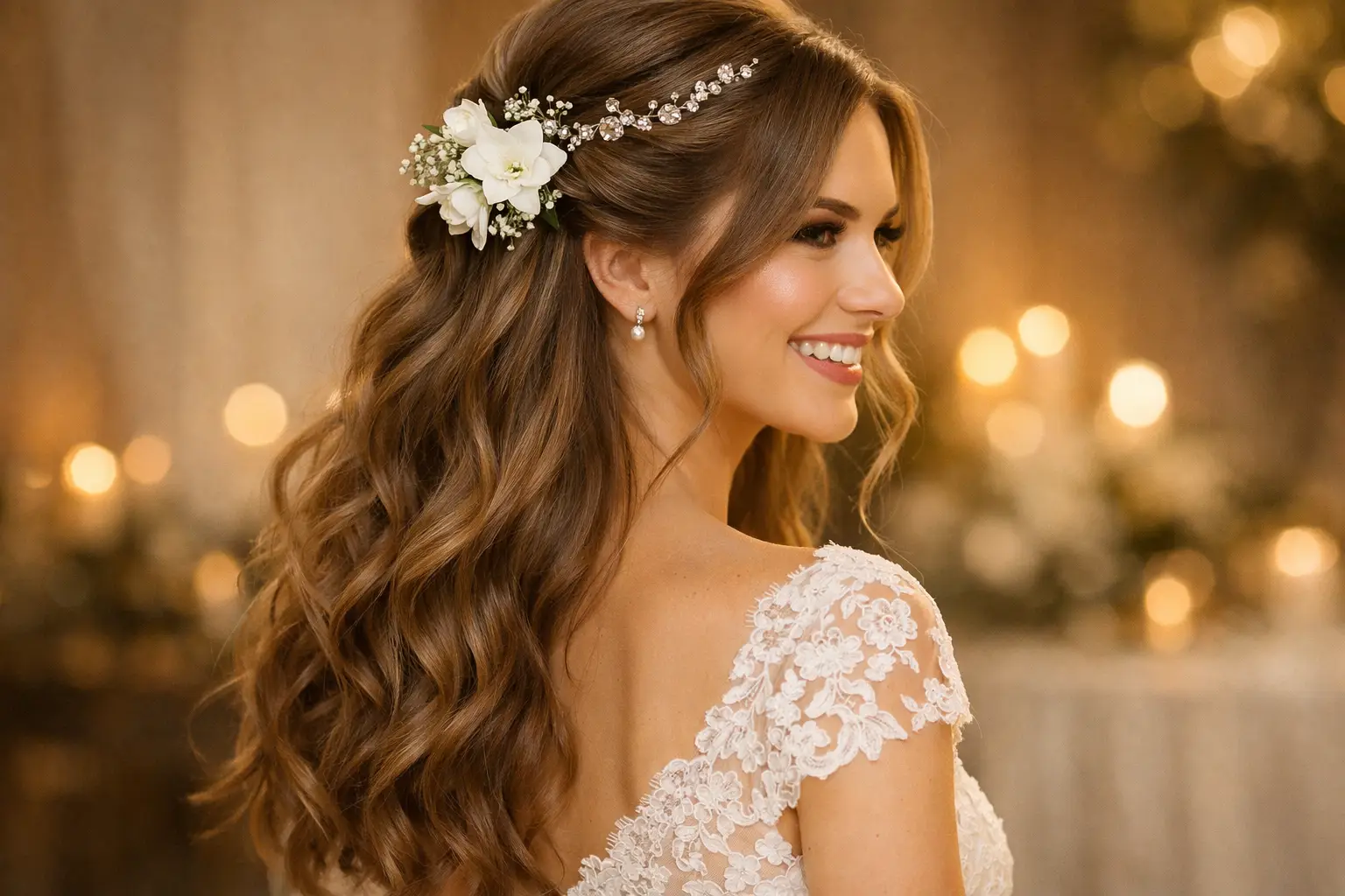 The Half-Up Bridal and Wedding Style